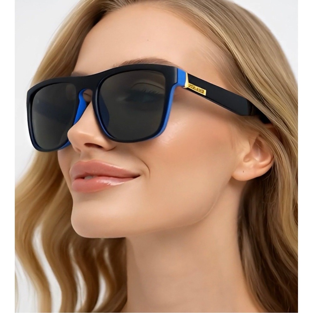 Polarized Sport Sunglasses Black Blue Camo Print Arms Women's UV Protection 2026